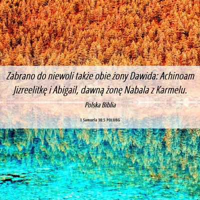 Picture 06 - 1 Samuela 30:5 POLUBG - Zabrano do niewoli także obie żony Dawida: - Bible Verse Picture