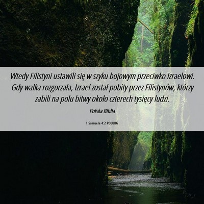 Picture 06 - 1 Samuela 4:2 POLUBG - Wtedy Filistyni ustawili się w szyku bojowym - Bible Verse Picture