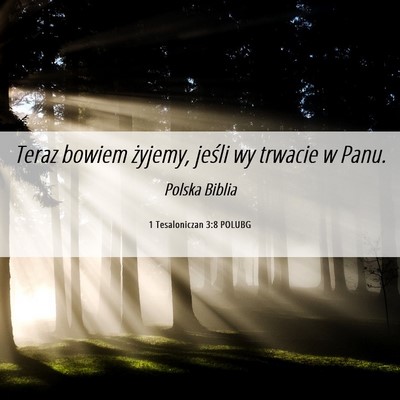 Picture 06 - 1 Tesaloniczan 3:8 POLUBG - Teraz bowiem żyjemy, jeśli wy trwacie w - Bible Verse Picture