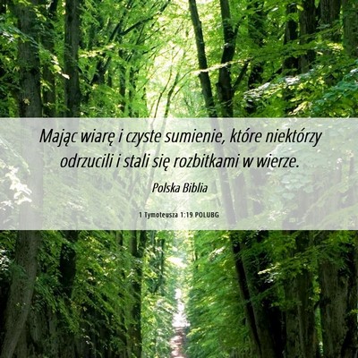 Picture 06 - 1 Tymoteusza 1:19 POLUBG - Mając wiarę i czyste sumienie, które - Bible Verse Picture
