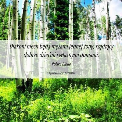 Picture 06 - 1 Tymoteusza 3:12 POLUBG - Diakoni niech będą mężami jednej żony, - Bible Verse Picture