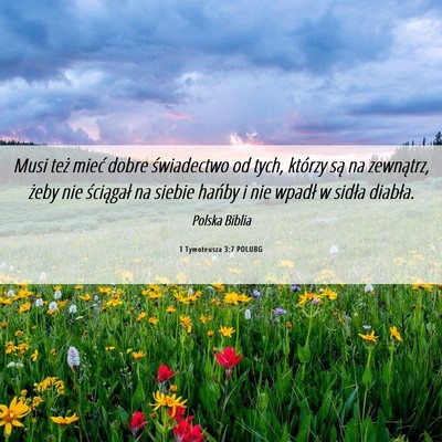 Picture 06 - 1 Tymoteusza 3:7 POLUBG - Musi też mieć dobre świadectwo od tych, - Bible Verse Picture