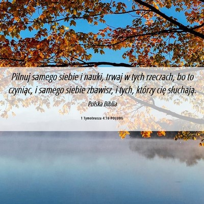 Picture 06 - 1 Tymoteusza 4:16 POLUBG - Pilnuj samego siebie i nauki, trwaj w tych - Bible Verse Picture