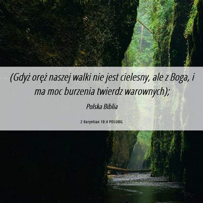 Picture 06 - 2 Koryntian 10:4 POLUBG - (Gdyż oręż naszej walki nie jest cielesny, ale - Bible Verse Picture
