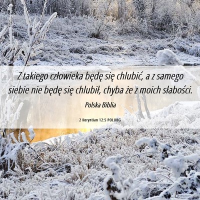 Picture 06 - 2 Koryntian 12:5 POLUBG - Z takiego człowieka będę się chlubić, a z - Bible Verse Picture