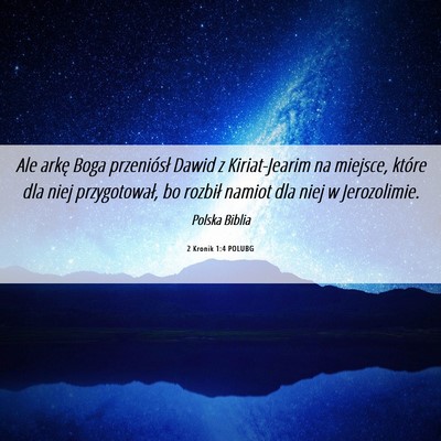 Picture 06 - 2 Kronik 1:4 POLUBG - Ale arkę Boga przeniósł Dawid z Kiriat-Jearim - Bible Verse Picture