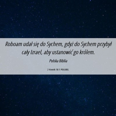 Picture 06 - 2 Kronik 10:1 POLUBG - Roboam udał się do Sychem, gdyż do Sychem - Bible Verse Picture