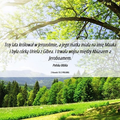 Picture 06 - 2 Kronik 13:2 POLUBG - Trzy lata królował w Jerozolimie, a jego matka - Bible Verse Picture