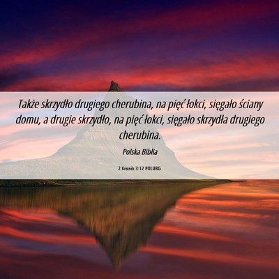 Picture 06 - 2 Kronik 3:12 POLUBG - Także skrzydło drugiego cherubina, na pięć - Bible Verse Picture