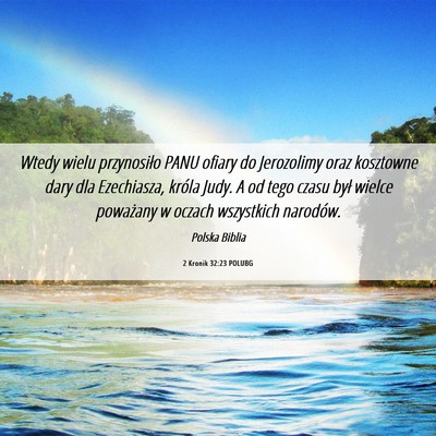 Picture 06 - 2 Kronik 32:23 POLUBG - Wtedy wielu przynosiło PANU ofiary do Jerozolimy - Bible Verse Picture