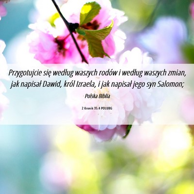 Picture 06 - 2 Kronik 35:4 POLUBG - Przygotujcie się według waszych rodów i - Bible Verse Picture