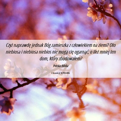 Picture 06 - 2 Kronik 6:18 POLUBG - Czyż naprawdę jednak Bóg zamieszka z - Bible Verse Picture