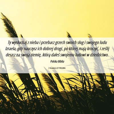 Picture 06 - 2 Kronik 6:27 POLUBG - Ty wysłuchaj z nieba i przebacz grzech swoich - Bible Verse Picture