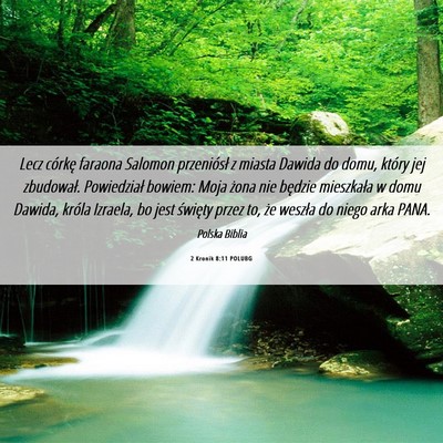 Picture 06 - 2 Kronik 8:11 POLUBG - Lecz córkę faraona Salomon przeniósł z miasta - Bible Verse Picture