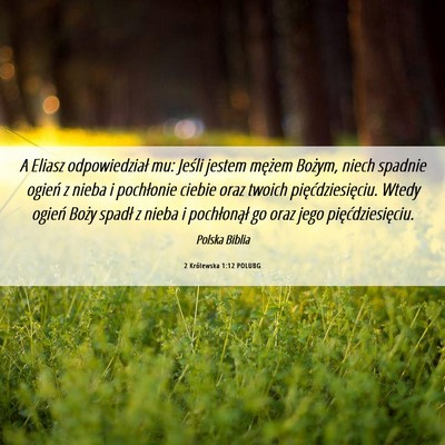 Picture 06 - 2 Królewska 1:12 POLUBG - A Eliasz odpowiedział mu: Jeśli jestem mężem - Bible Verse Picture