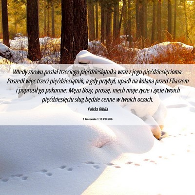 Picture 06 - 2 Królewska 1:13 POLUBG - Wtedy znowu posłał trzeciego - Bible Verse Picture