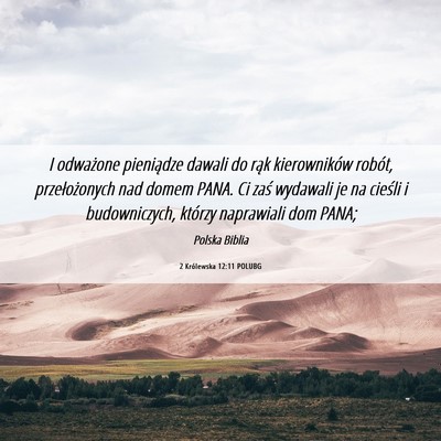 Picture 06 - 2 Królewska 12:11 POLUBG - I odważone pieniądze dawali do rąk - Bible Verse Picture