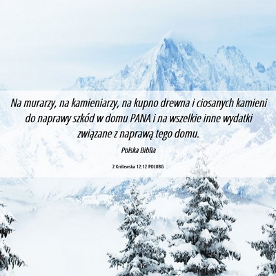 Picture 06 - 2 Królewska 12:12 POLUBG - Na murarzy, na kamieniarzy, na kupno drewna i - Bible Verse Picture
