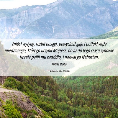 Picture 06 - 2 Królewska 18:4 POLUBG - Zniósł wyżyny, rozbił posągi, powycinał - Bible Verse Picture