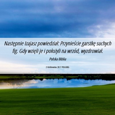 Picture 06 - 2 Królewska 20:7 POLUBG - Następnie Izajasz powiedział: Przynieście - Bible Verse Picture