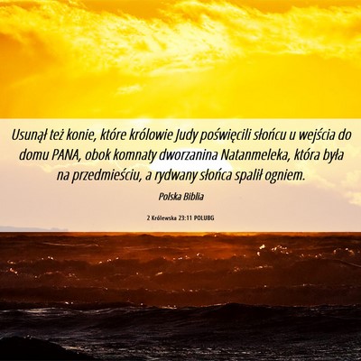 Picture 06 - 2 Królewska 23:11 POLUBG - Usunął też konie, które królowie Judy - Bible Verse Picture