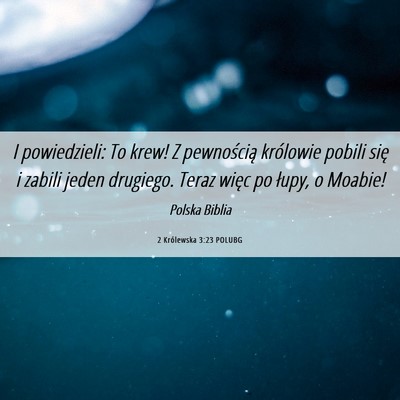 Picture 06 - 2 Królewska 3:23 POLUBG - I powiedzieli: To krew! Z pewnością królowie - Bible Verse Picture