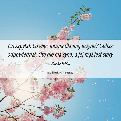 Picture 06 - 2 Królewska 4:14 POLUBG - On zapytał: Co więc można dla niej uczynić? - Bible Verse Picture