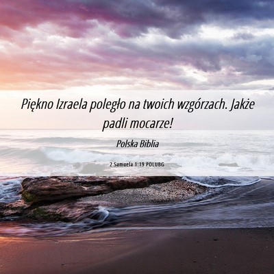 Picture 06 - 2 Samuela 1:19 POLUBG - Piękno Izraela poległo na twoich wzgórzach. - Bible Verse Picture