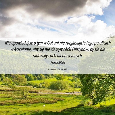 Picture 06 - 2 Samuela 1:20 POLUBG - Nie opowiadajcie o tym w Gat ani nie - Bible Verse Picture