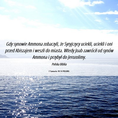 Picture 06 - 2 Samuela 10:14 POLUBG - Gdy synowie Ammona zobaczyli, że Syryjczycy - Bible Verse Picture