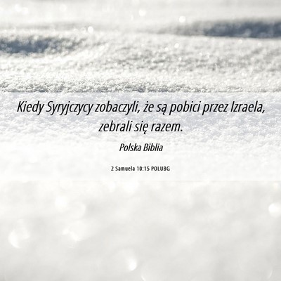 Picture 06 - 2 Samuela 10:15 POLUBG - Kiedy Syryjczycy zobaczyli, że są pobici przez - Bible Verse Picture