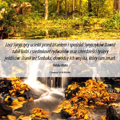Picture 06 - 2 Samuela 10:18 POLUBG - Lecz Syryjczycy uciekli przed Izraelem i - Bible Verse Picture