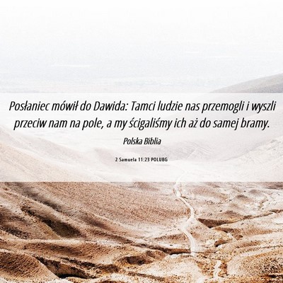 Picture 06 - 2 Samuela 11:23 POLUBG - Posłaniec mówił do Dawida: Tamci ludzie nas - Bible Verse Picture