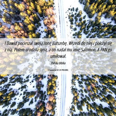 Picture 06 - 2 Samuela 12:24 POLUBG - I Dawid pocieszał swoją żonę Batszebę. - Bible Verse Picture