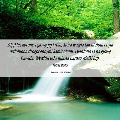 Picture 06 - 2 Samuela 12:30 POLUBG - Zdjął też koronę z głowy jej króla, która - Bible Verse Picture