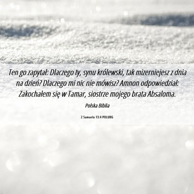 Picture 06 - 2 Samuela 13:4 POLUBG - Ten go zapytał: Dlaczego ty, synu królewski, - Bible Verse Picture