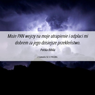 Picture 06 - 2 Samuela 16:12 POLUBG - Może PAN wejrzy na moje utrapienie i odpłaci mi - Bible Verse Picture