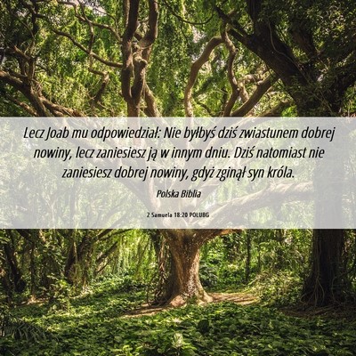 Picture 06 - 2 Samuela 18:20 POLUBG - Lecz Joab mu odpowiedział: Nie byłbyś dziś - Bible Verse Picture