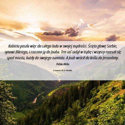 Picture 06 - 2 Samuela 20:22 POLUBG - Kobieta poszła więc do całego ludu w swojej - Bible Verse Picture