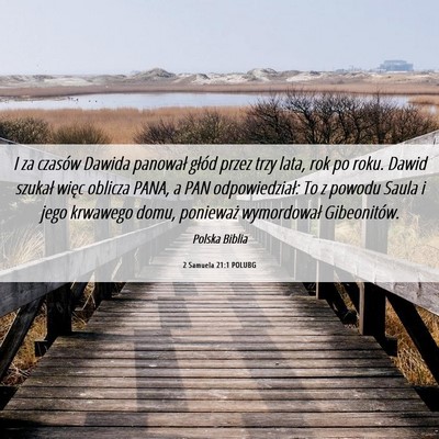 Picture 06 - 2 Samuela 21:1 POLUBG - I za czasów Dawida panował głód przez trzy - Bible Verse Picture