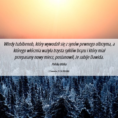 Picture 06 - 2 Samuela 21:16 POLUBG - Wtedy Iszbibenob, który wywodził się z synów - Bible Verse Picture