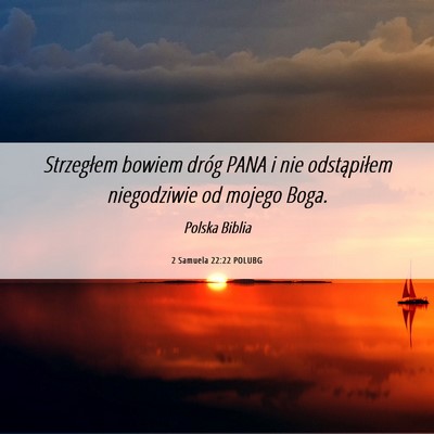 Picture 06 - 2 Samuela 22:22 POLUBG - Strzegłem bowiem dróg PANA i nie odstąpiłem - Bible Verse Picture