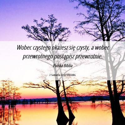 Picture 06 - 2 Samuela 22:27 POLUBG - Wobec czystego okażesz się czysty, a wobec - Bible Verse Picture