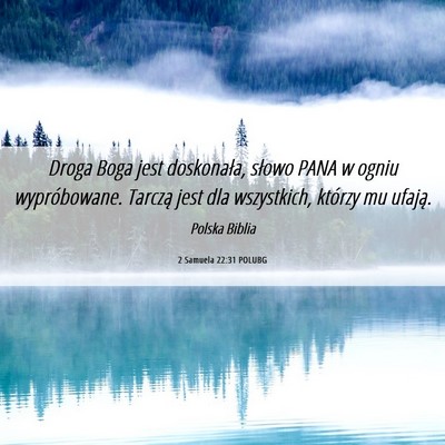 Picture 06 - 2 Samuela 22:31 POLUBG - Droga Boga jest doskonała, słowo PANA w ogniu - Bible Verse Picture