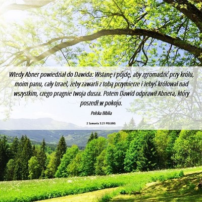 Picture 06 - 2 Samuela 3:21 POLUBG - Wtedy Abner powiedział do Dawida: Wstanę i - Bible Verse Picture