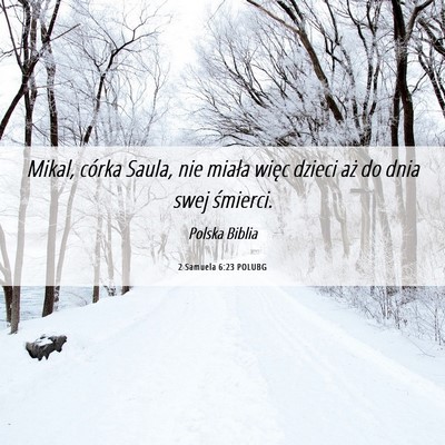 Picture 06 - 2 Samuela 6:23 POLUBG - Mikal, córka Saula, nie miała więc dzieci aż - Bible Verse Picture