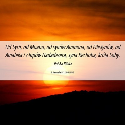 Picture 06 - 2 Samuela 8:12 POLUBG - Od Syrii, od Moabu, od synów Ammona, od - Bible Verse Picture