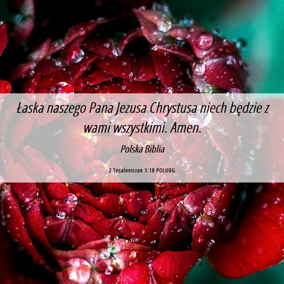 Picture 06 - 2 Tesaloniczan 3:18 POLUBG - Łaska naszego Pana Jezusa Chrystusa niech - Bible Verse Picture