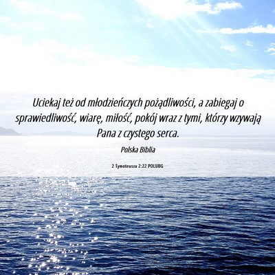 Picture 06 - 2 Tymoteusza 2:22 POLUBG - Uciekaj też od młodzieńczych pożądliwości, - Bible Verse Picture