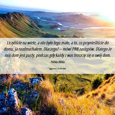 Picture 06 - Aggeusza 1:9 POLUBG - Liczyliście na wiele, a oto było tego mało, a - Bible Verse Picture